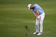 Keegan Bradley hits a shot during the first round of the 2013 HP Byron Nelson Championship on May 16, 2013 in Irving
